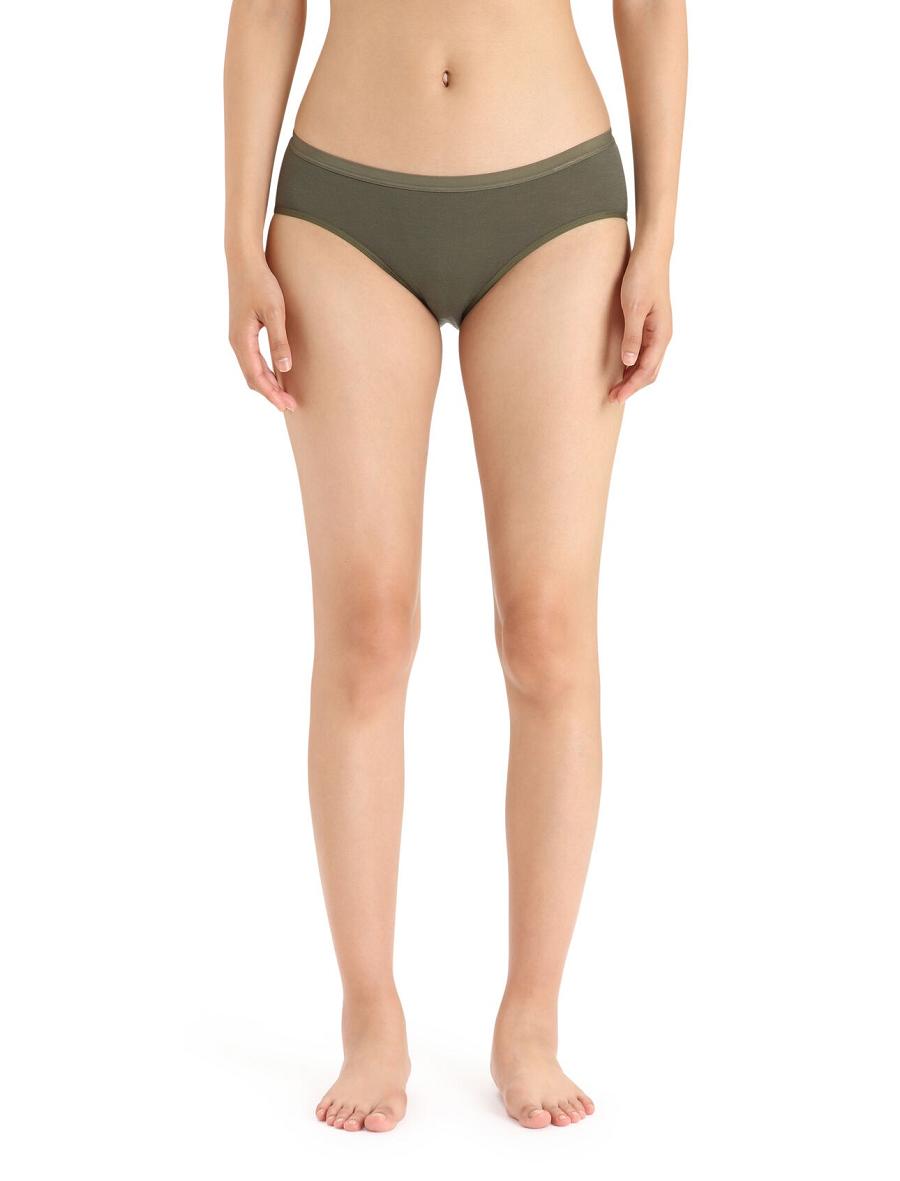 Bielizny Icebreaker Merino Siren Hipkini Briefs Damskie Oliwkowe | PL 1221JPQJ